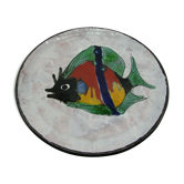 Assiette céramique le brescon décor au poisson années 60