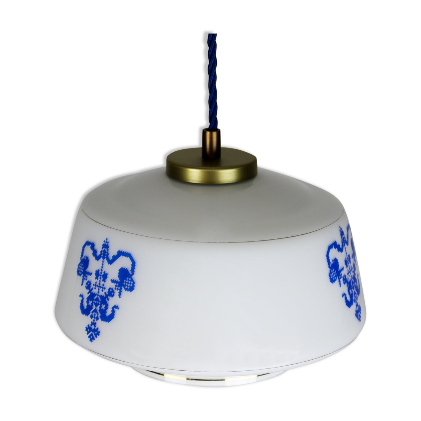 Vintage opaline glass pendant light
