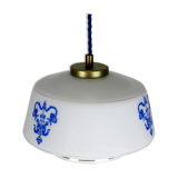 Vintage opaline glass pendant light