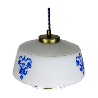 Vintage opaline glass pendant light