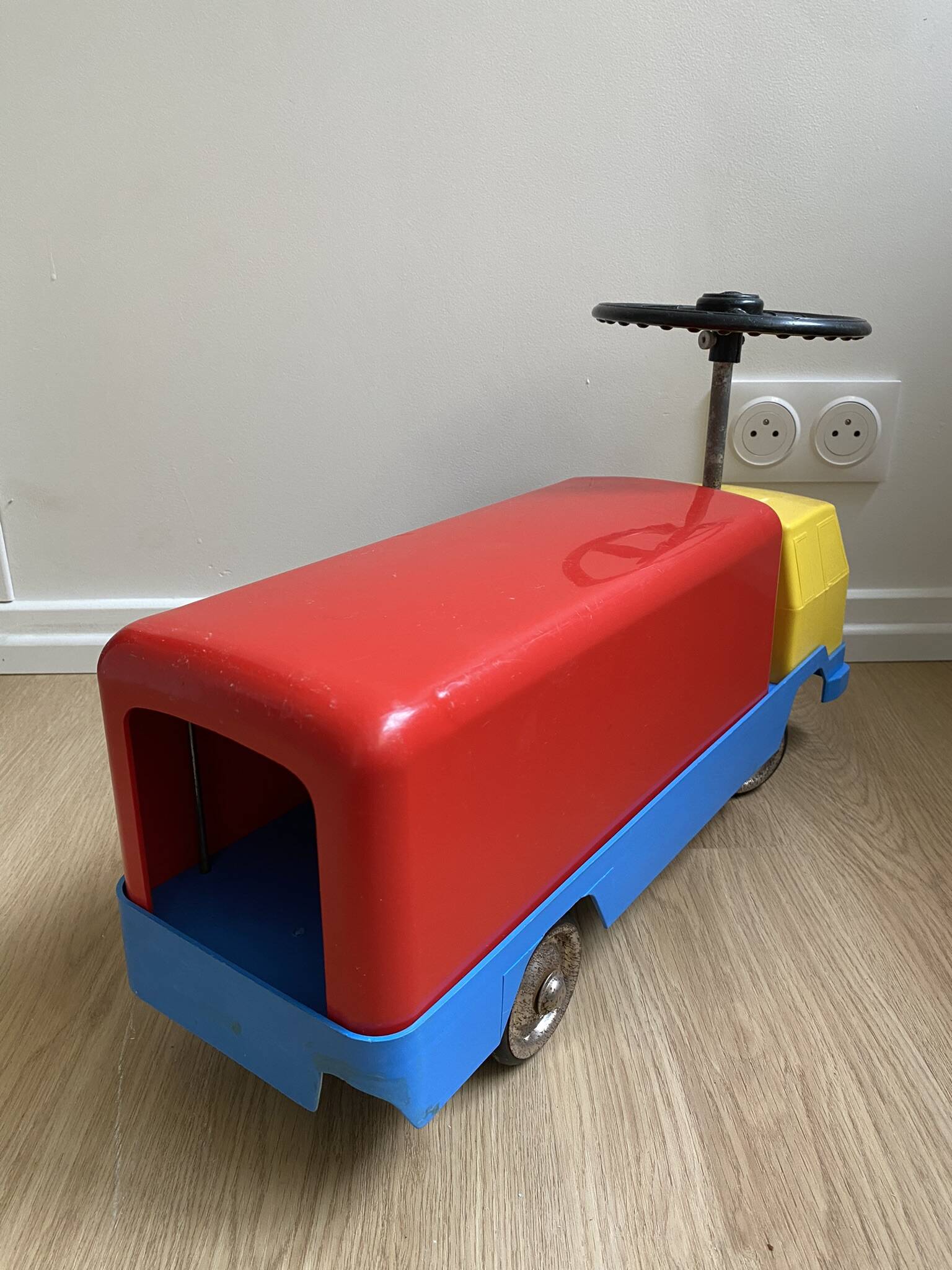 Kiddicraft vintage red blue and yellow children's carrier truck