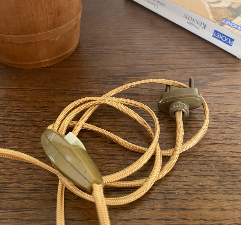 Lampe rotin, câble 2 m, interrupteur vintage