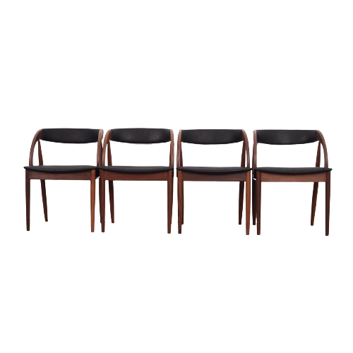 Lot de 4 chaises en teck, design danois, années 1970, Danemark