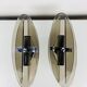 Pair of smoked glass and chrome wall lights from the 1970s.