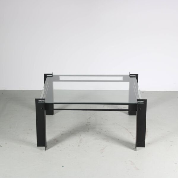 Table basse carrée design hollandais des années 1980
