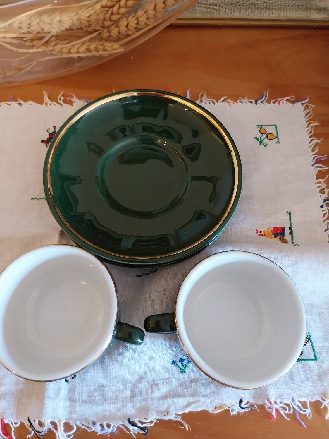 Parisian bistro cups, Chauvigny porcelain