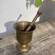 Gilded brass mortar and pestle