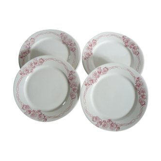 Lot de 4 assiettes plates terre de fer, Sarreguemines, modèle  "Palerme"