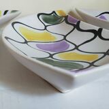 Three vintage free-form ceramic ravine dishes from the 1950s