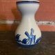 Antique DELFT Vase White Ceramic Blue Decor Vintage Mill #D573