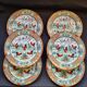Set of 6 vintage Chinese porcelain plates from Macau (1970) hand painted