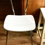 60s Formica chair, white with beige stripes