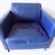 De Sede DS118 pair of blue leather club chairs