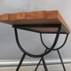 1950s wood and metal portico coffee table