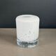 Bougeoir en verre moulé bullé blanc