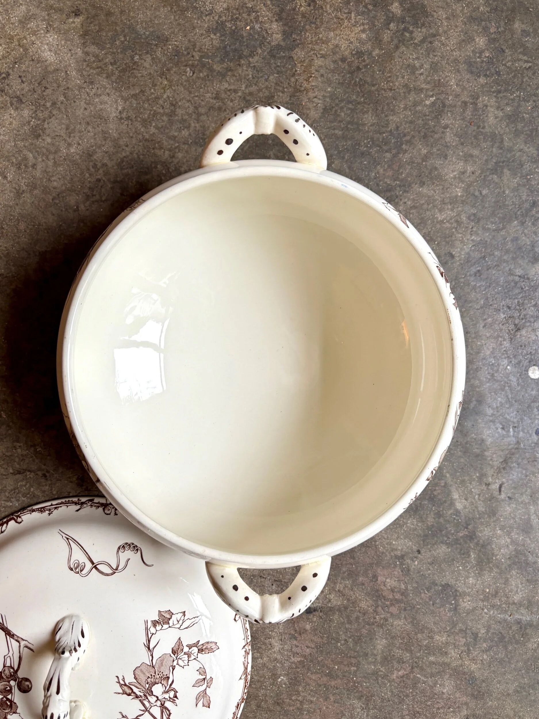Large brown ironstone tureen HB & Cie