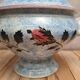Antique Gien soup tureen with blue thistle decoration, ironstone.