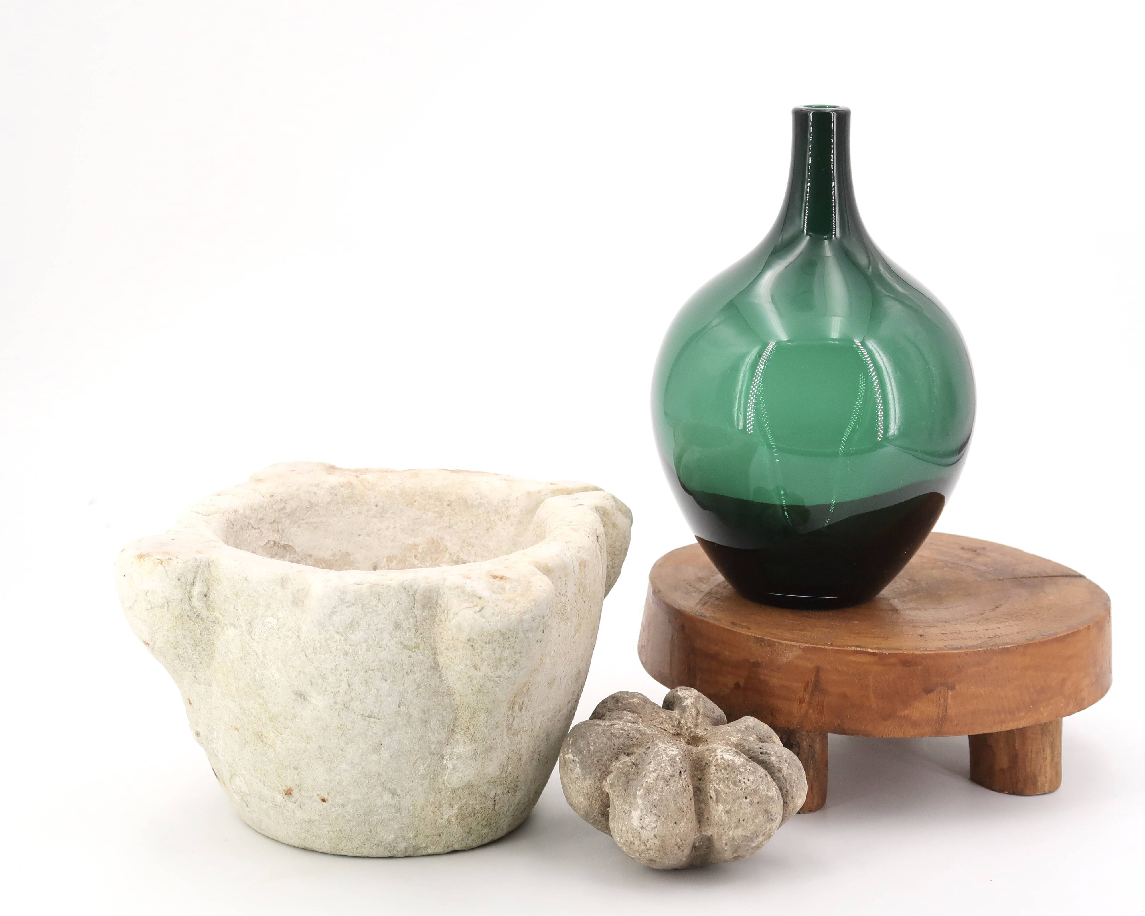 Green glass vase, 1970s