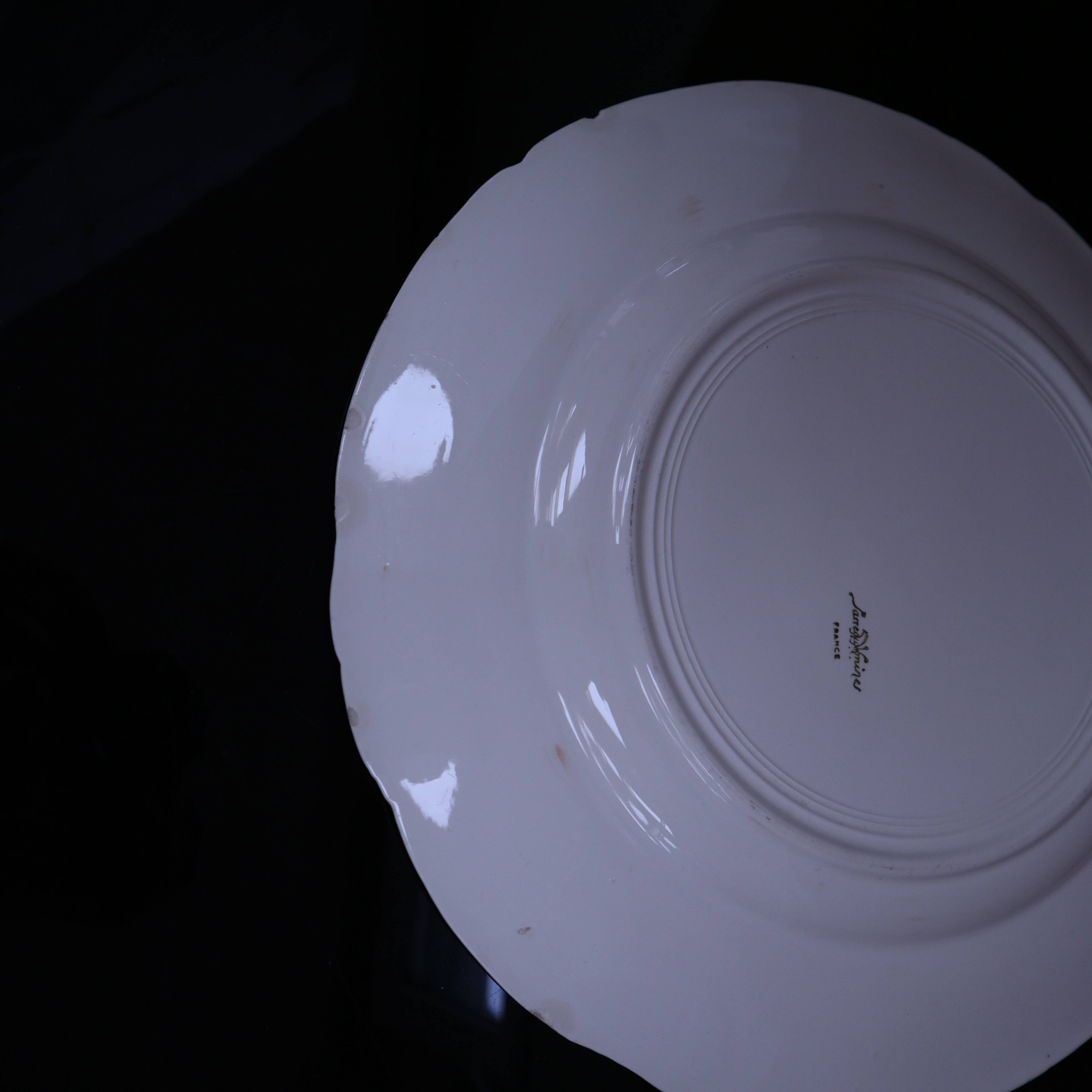 Grand Plat de service Ivoire Sarreguemines 34.5cm