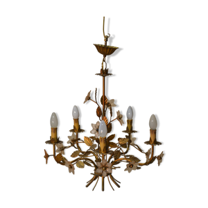 Lustre en métal doré