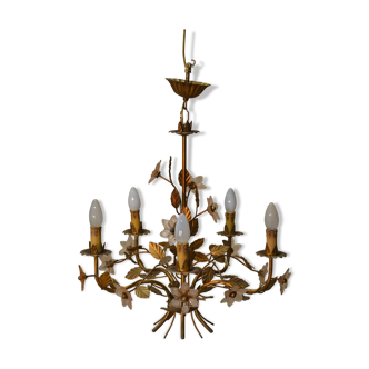 Gilded metal chandelier