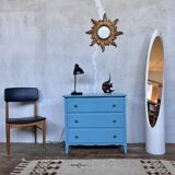 commode vintage bleu