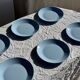 Set of 6 vintage blue dessert plates D18 (1)