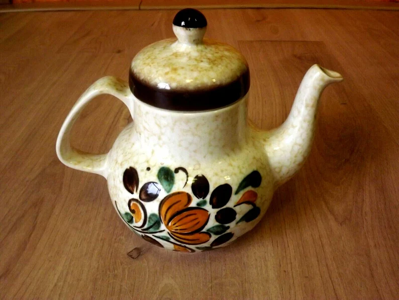 Vintage Boch La Louvière Corfou Collection 3-Piece Coffee Pot Bowl Jug Set