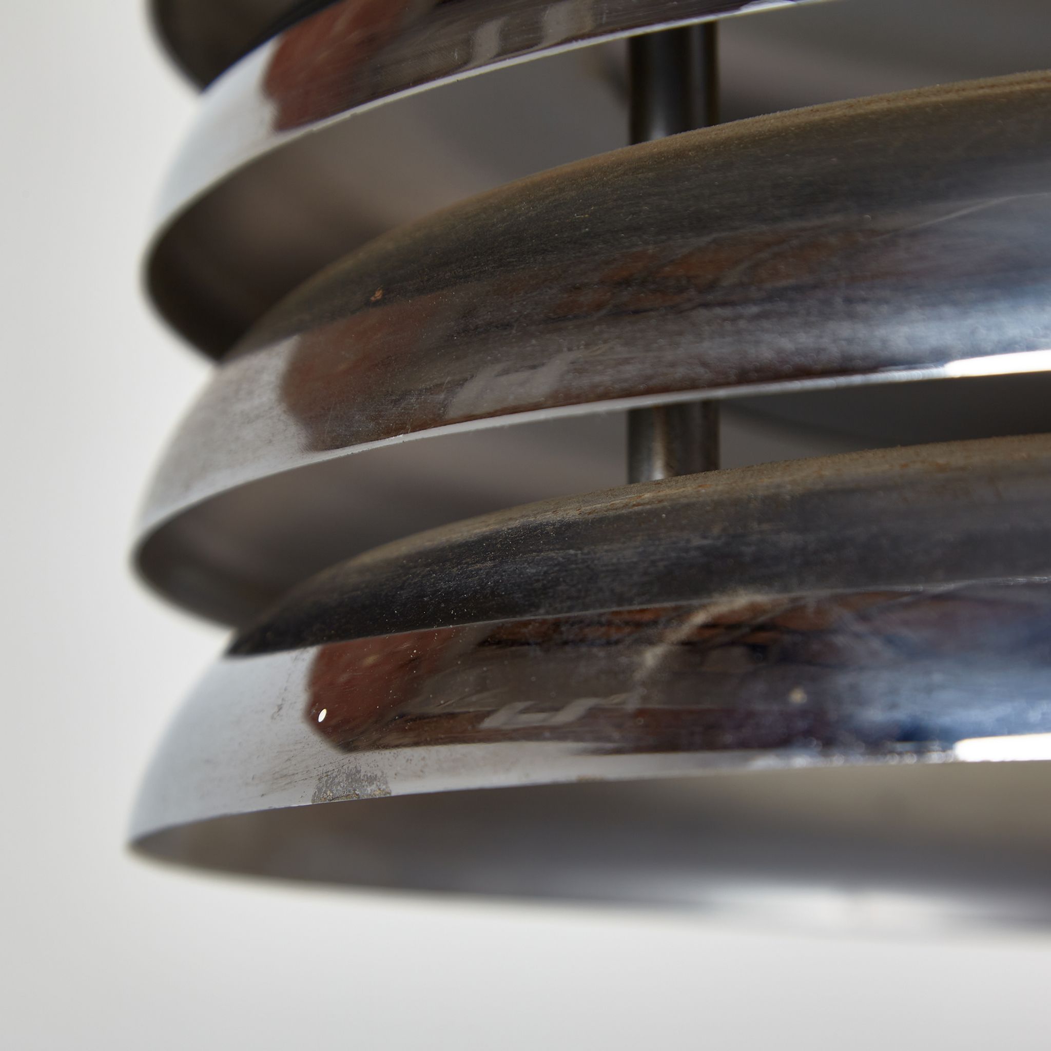 Chrome four-lamella metal pendant by borsfay tamás