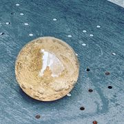Ball, paper press, blown pink sand glass sulphide and vintage biot glassware bubble