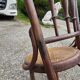 4 vintage Fischel bistro chairs in curved wood and cane