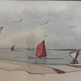 Watercolor painting, framed, signed and dated.