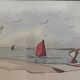 Watercolor painting, framed, signed and dated.