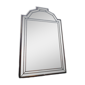 Large Wooden Mirror with Beveled Beads 1970s