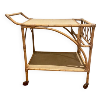 rattan rolling table