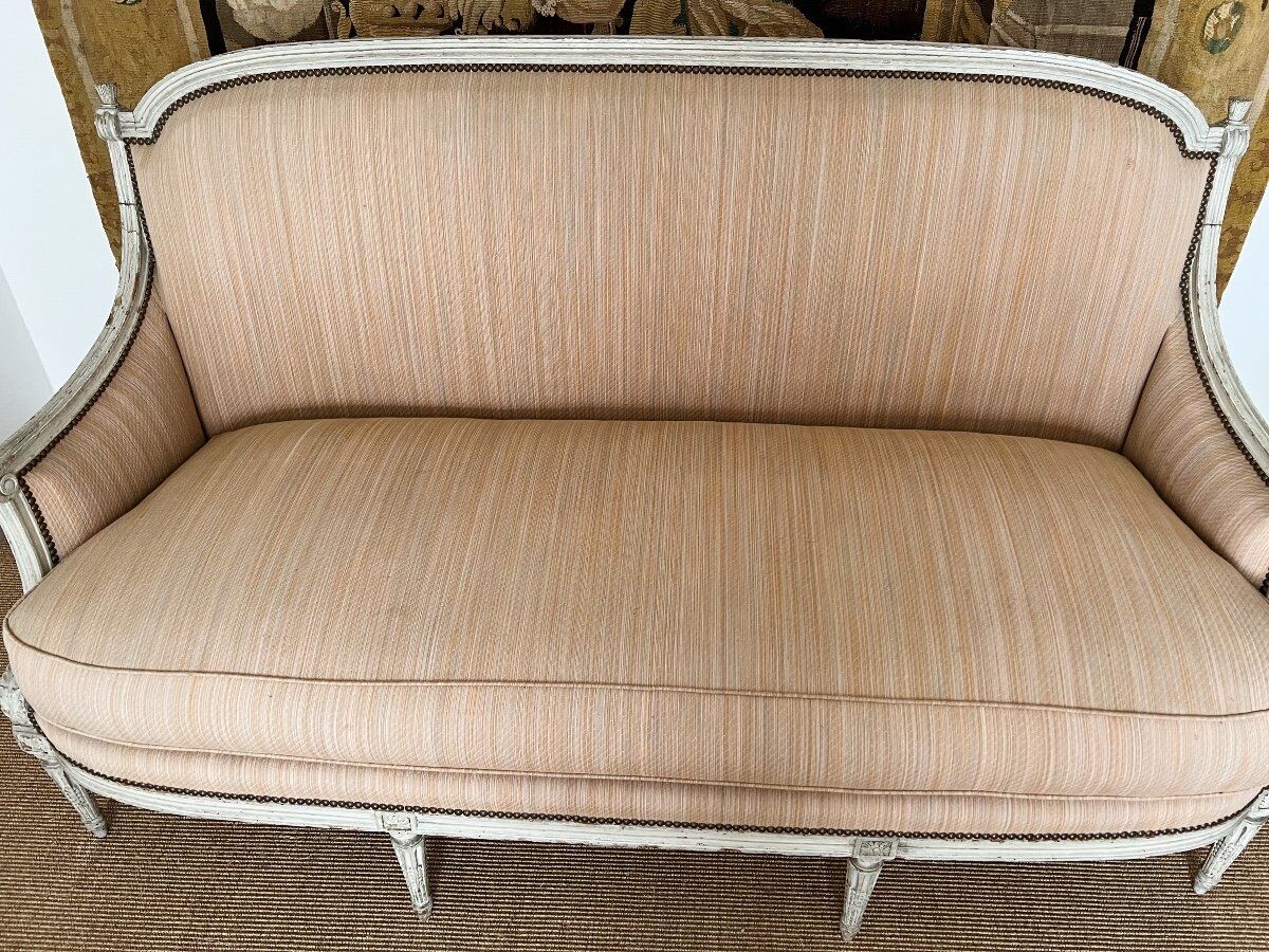 Louis XVI period sofa in lacquered wood