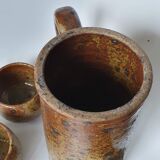 Cafetière et tasses en grès pyrité
