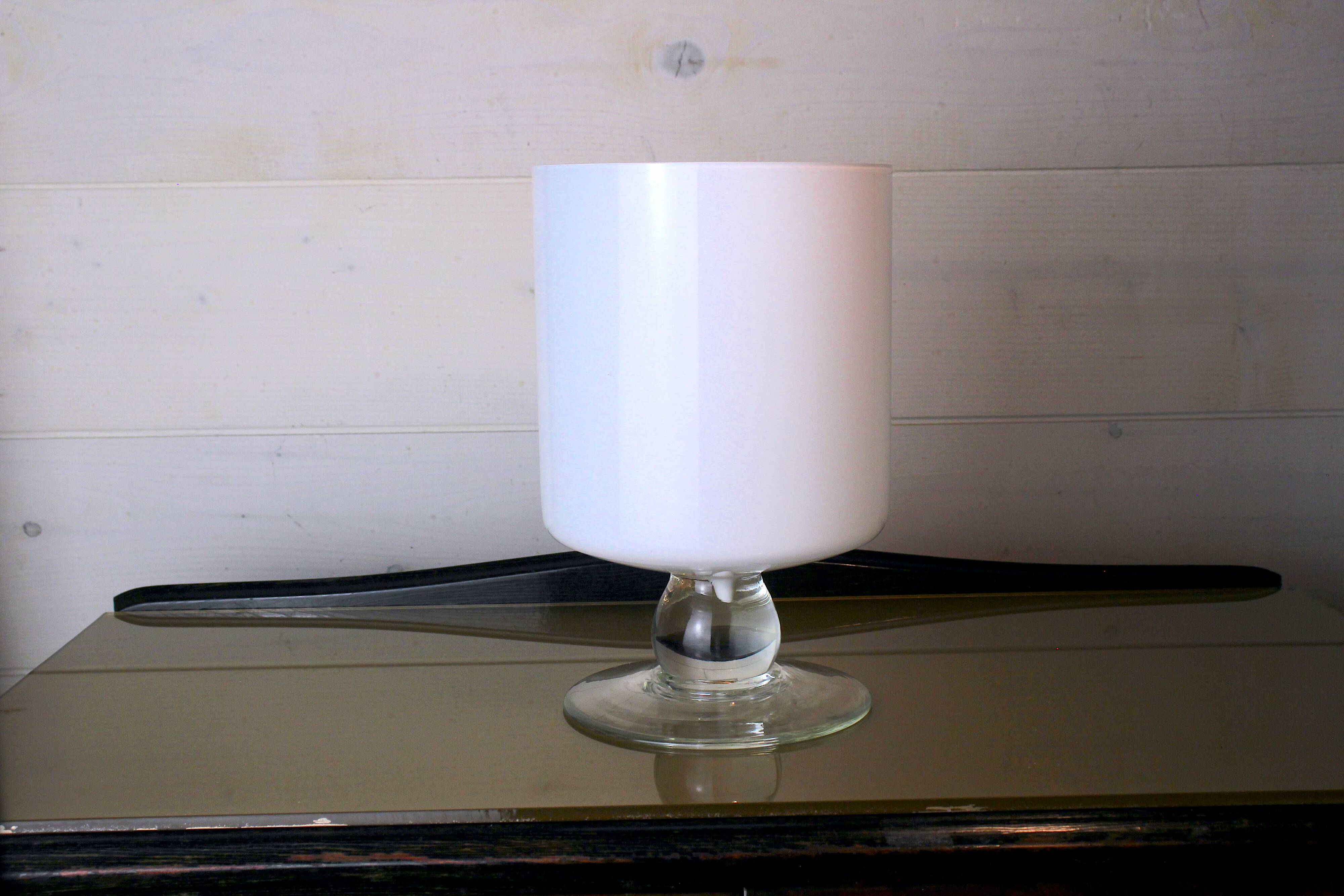 White Murano Vase, Italy 1970s