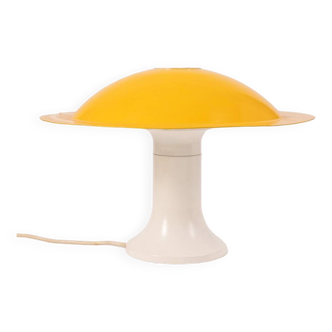 Lampe de table vintage jaune des années 70 design par martinelli