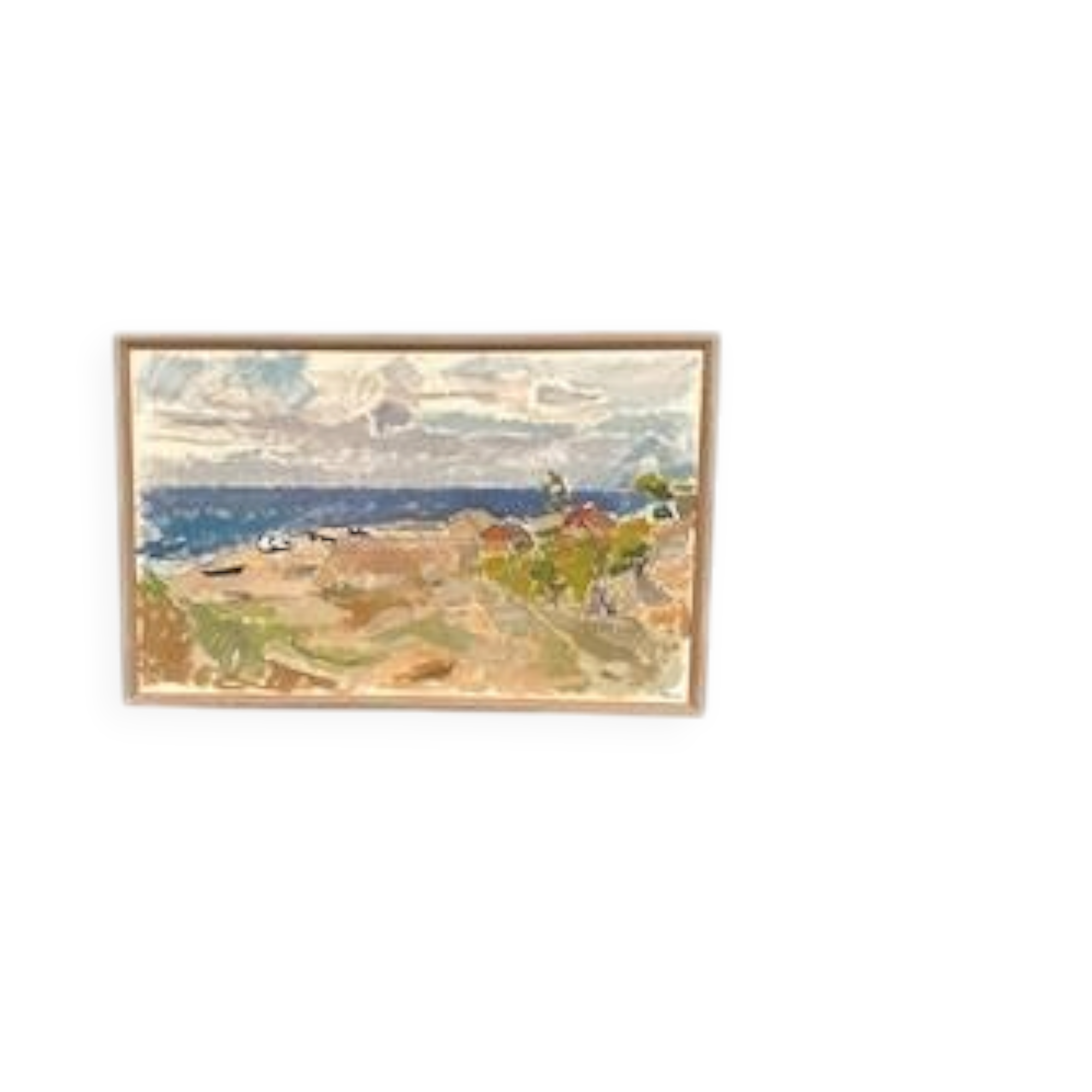 Large Original Swedish Oil on Canvas – “Strand, Öland” by Ingvar Hällgren