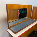 Vintage teak and formica bar with stool