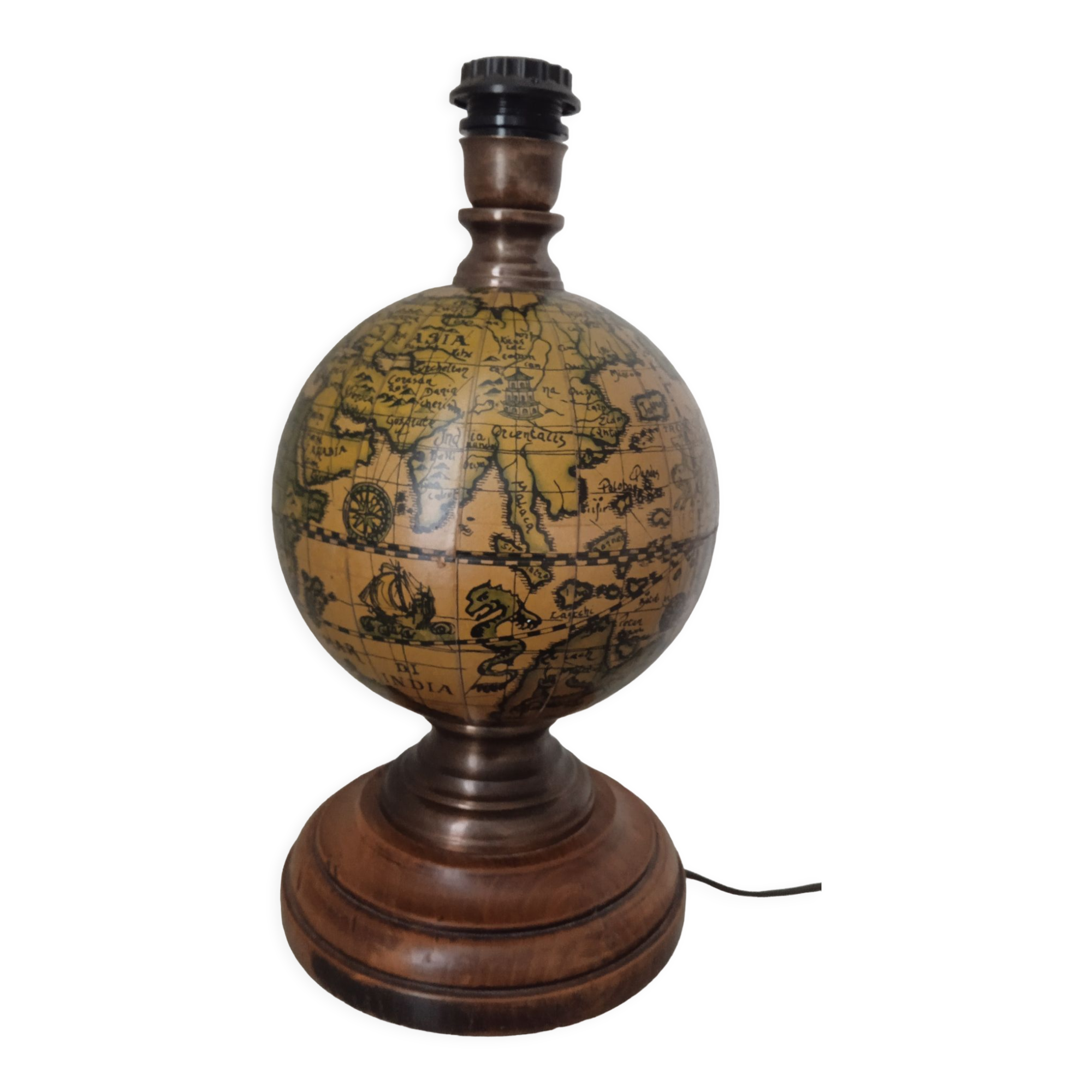 Vintage globe desk lamp base