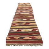 Old Turkish narrow Kilim Runner 265x52 cm shabby chic, vintage kelim