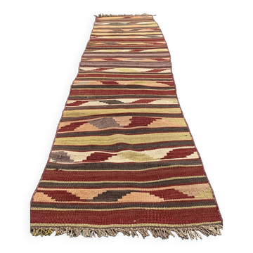 Old Turkish narrow Kilim Runner 265x52 cm shabby chic, vintage kelim