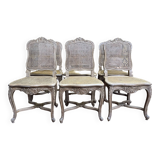Suite de 6 chaises cannées de style Louis XV - Régence