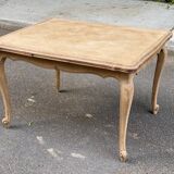 Extendable Louis XV dining table in solid oak wood and marquetry 200cm