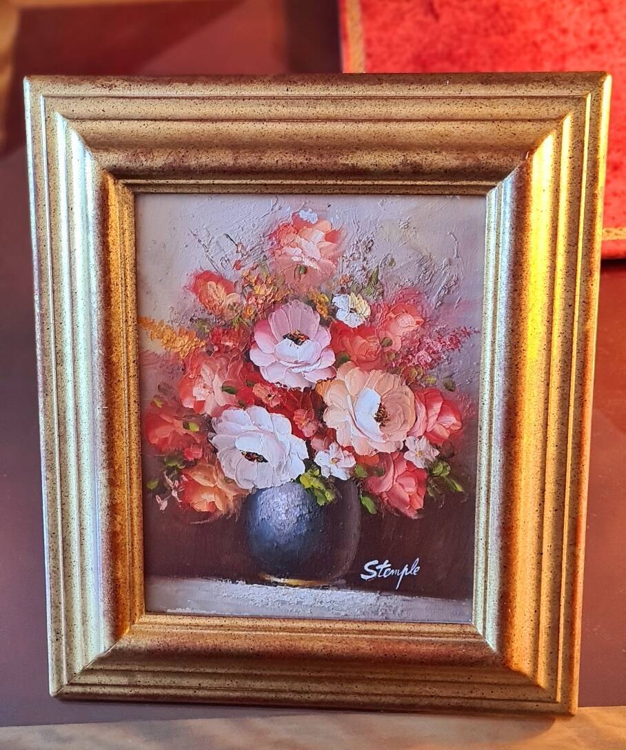 Floral painting signed Stemple