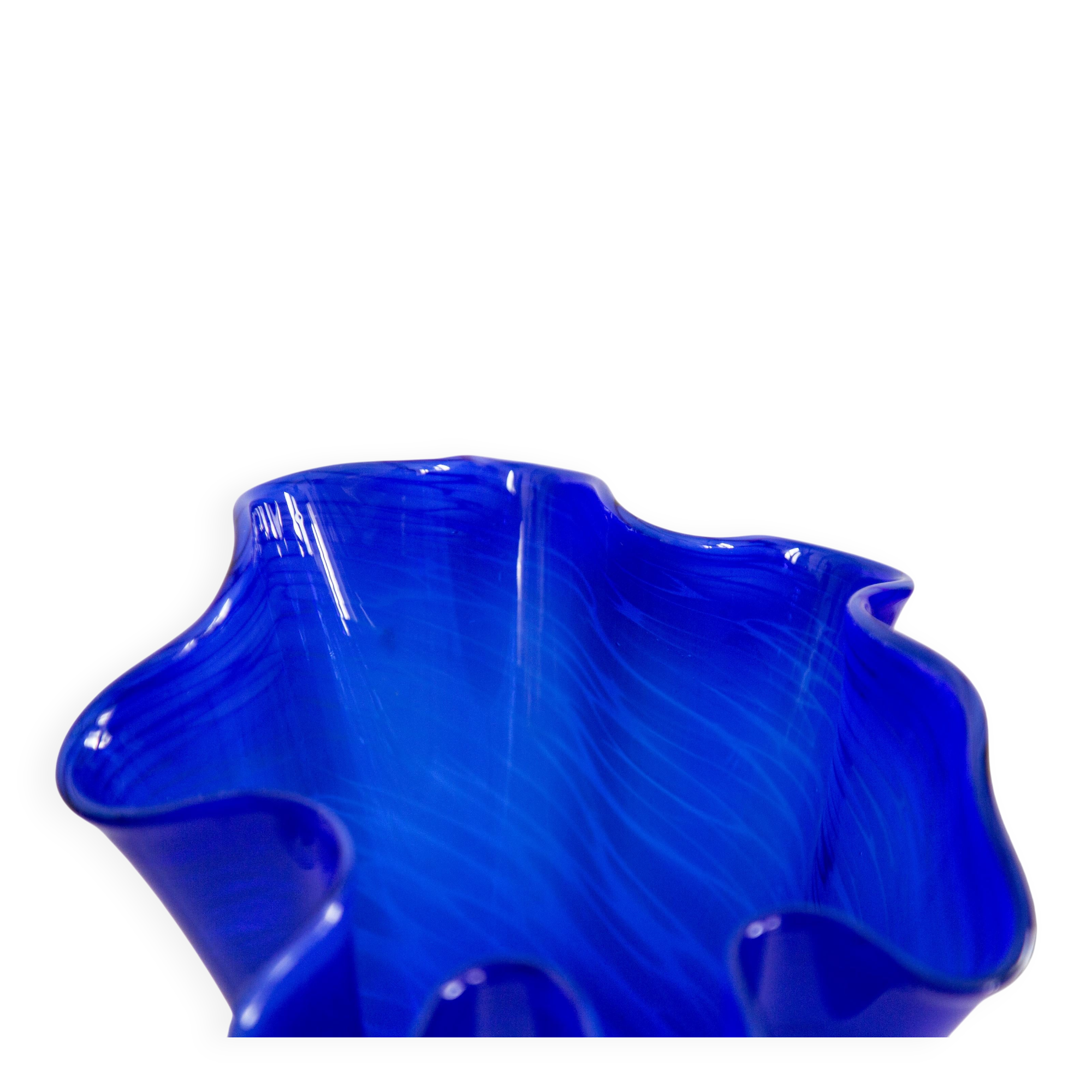 Vintage dark navy blue artistic vase from the mid-20th century.