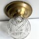 Scandinavian Art Deco Ceiling Lamp in Brass & Glass