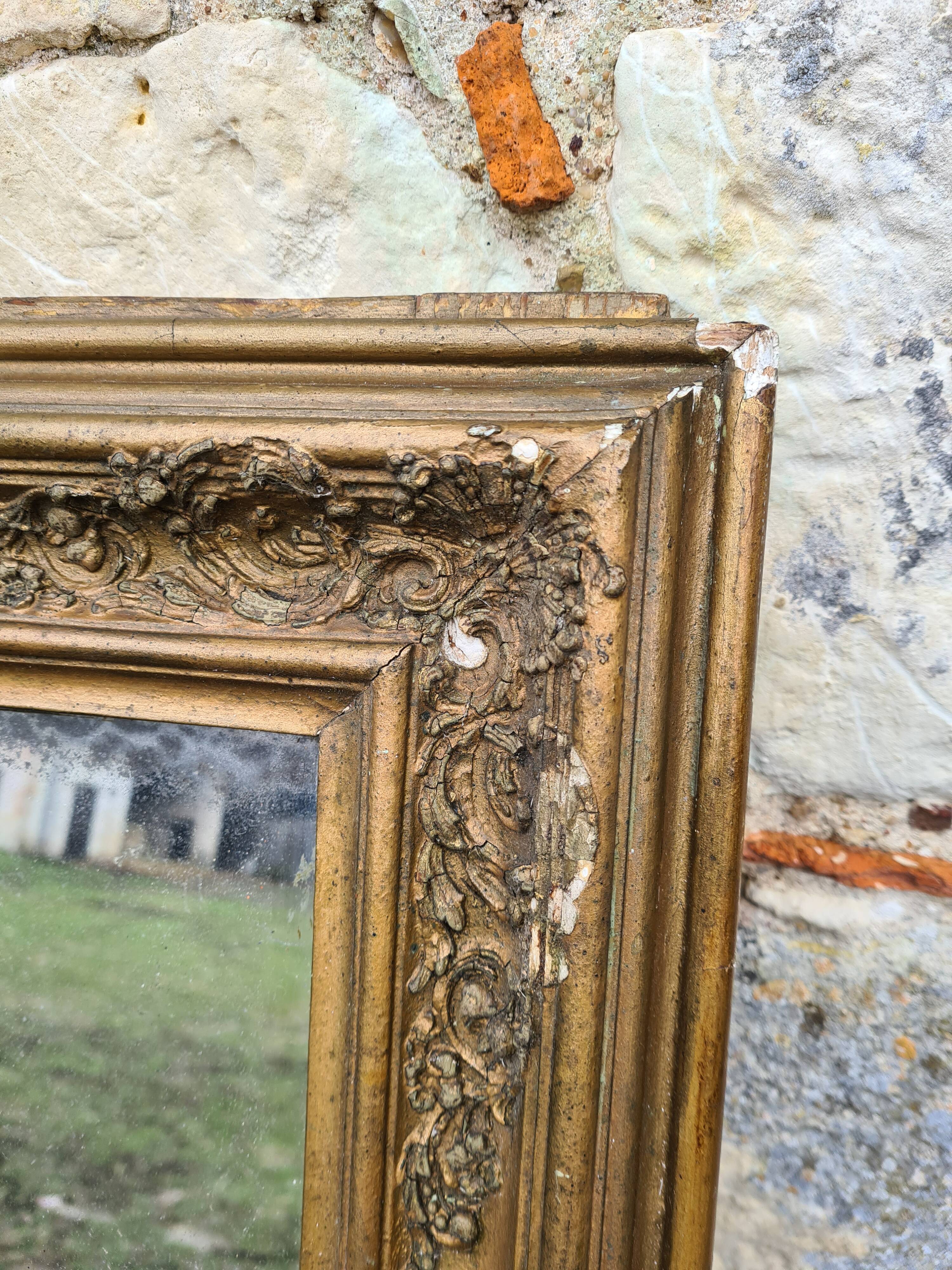 Old large-format mirror 88x133cm